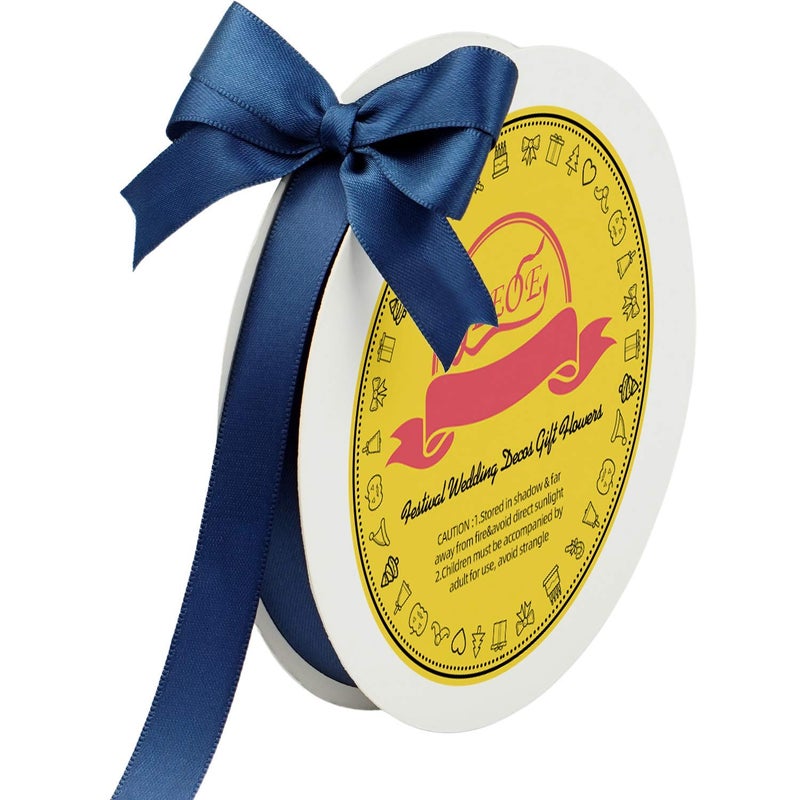LEEQE Double Face Navy Blue Satin Ribbon 5/8 inch X 50 Yards Polyester Navy Blue Ribbon for Gift Wrapping Very Suitable for Weddings Party Invitation Decorations and More - Image 1